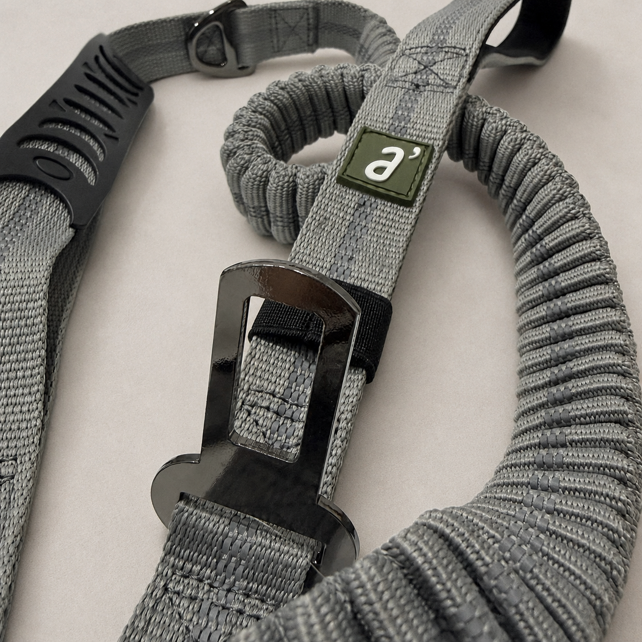 RoamFlex Bungee Dog Leash — Stone Grey