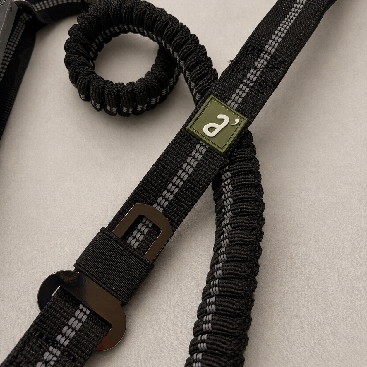RoamFlex Bungee Dog Leash — Midnight Black