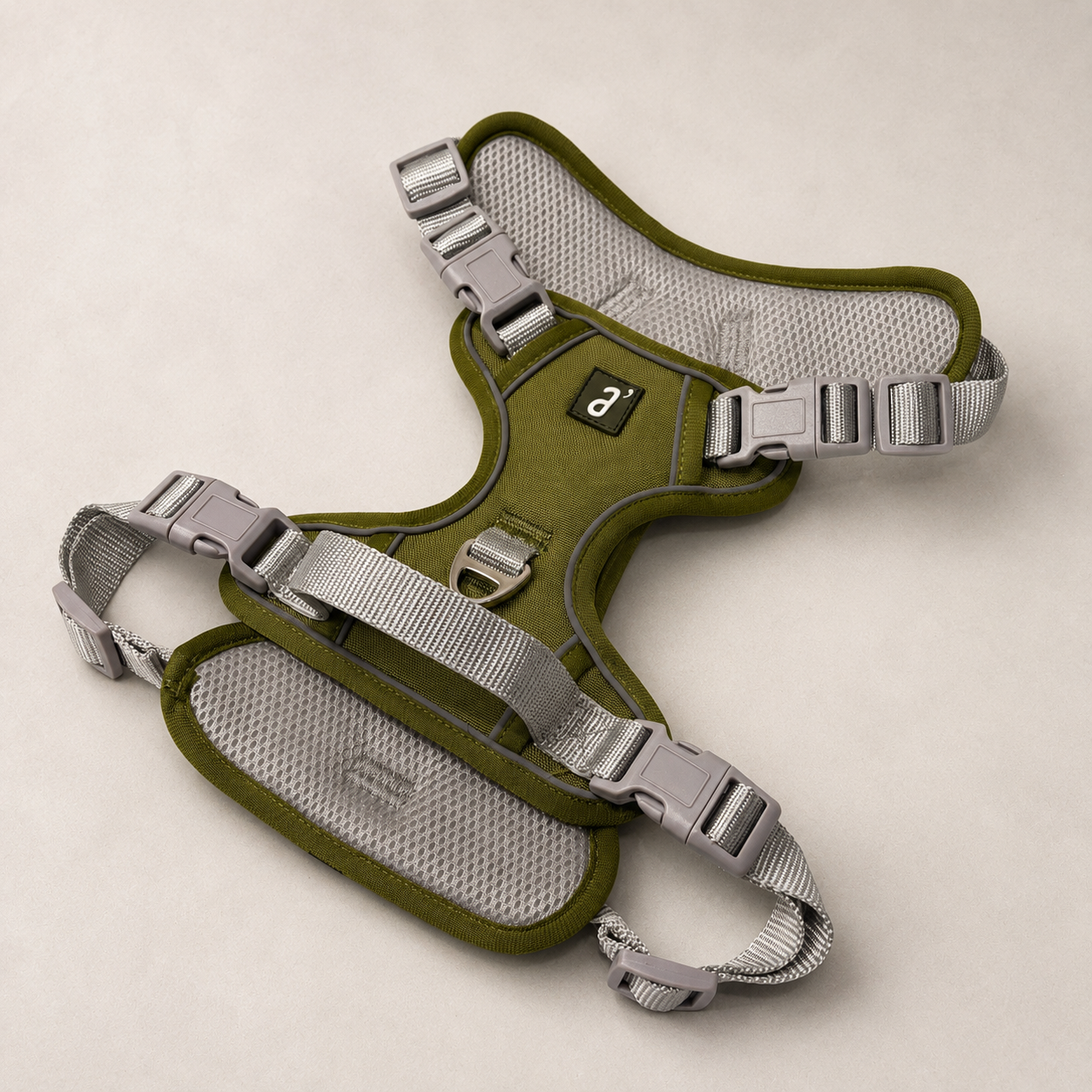 RoamFit Y-Shaped Dog Harness — Olive Trail