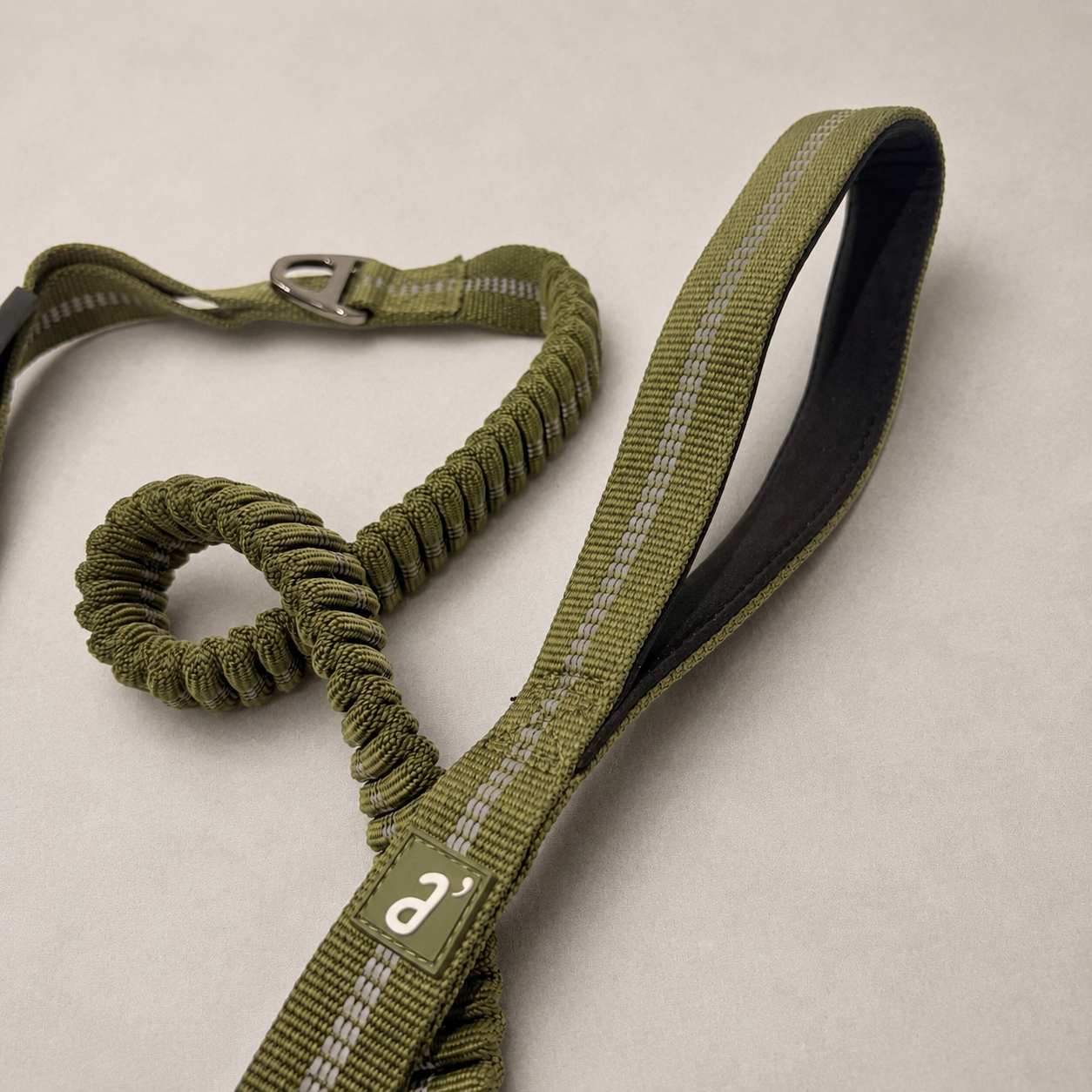 RoamFlex Bungee Dog Leash — Olive Trail